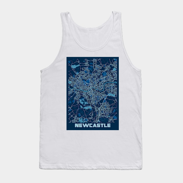 Newcastle - United Kingdom Peace City Map Tank Top by tienstencil